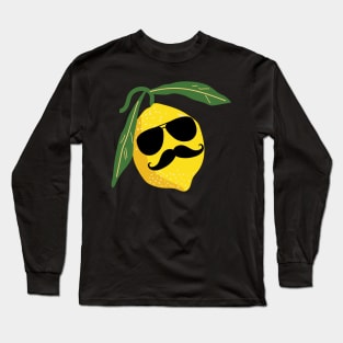 Cool Lemon with mustache Long Sleeve T-Shirt
